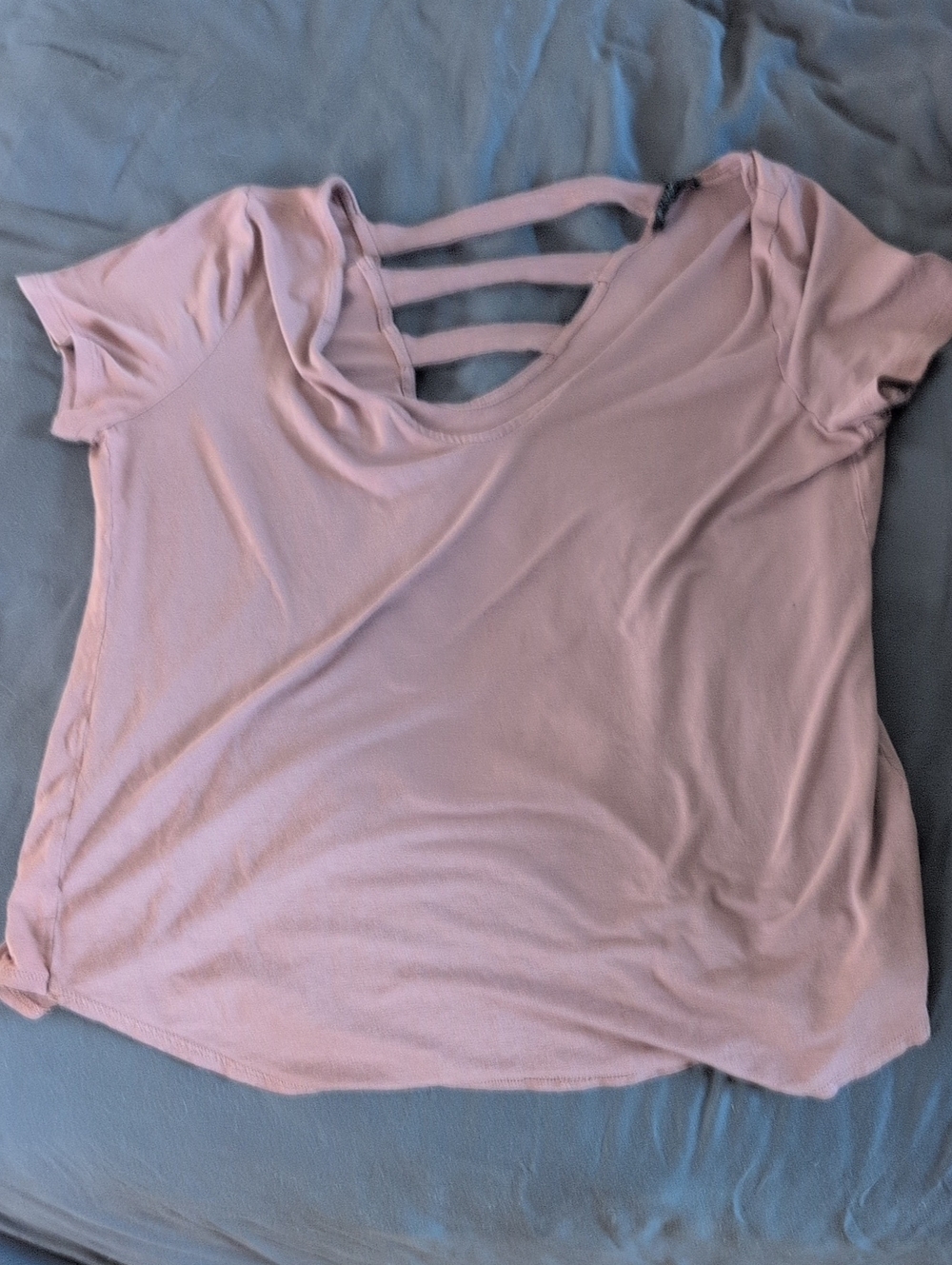 Dynamite Beige Short Sleeve Tee with Ladder Back Straps